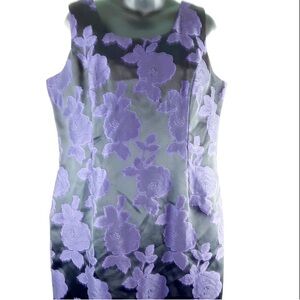 🌹Beautiful Purple Sleeveless Sheath Mini Floral Dress